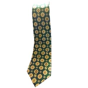 90's Tommy Hilfiger Italian Silk (100%) Tie Geo Regal Crest Design Color Block